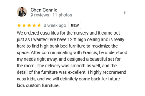 Chen Connie We ordered casa kids for the nursery and it came out just ,further detail are provided below