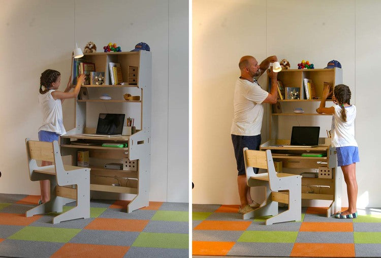 Transformable furniture piece, suitable for both child and adult use.