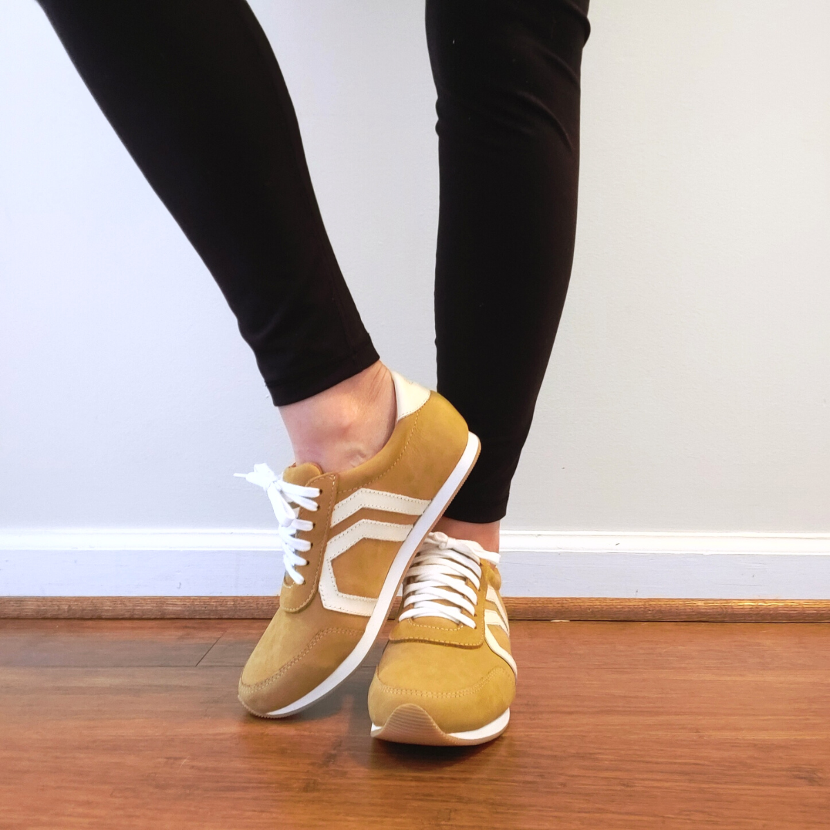 Jessie Sneaker in Marigold Nubuck with Cream Leather Hex (FINAL SALE)