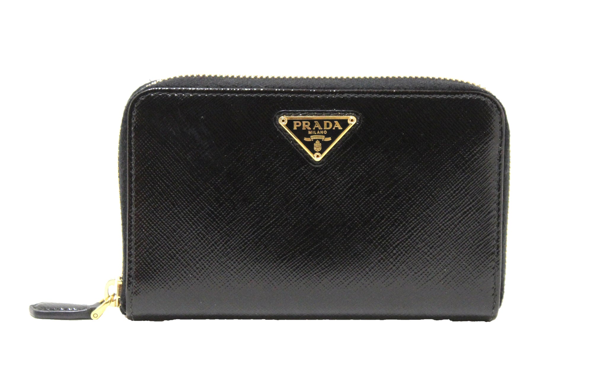 prada small zip around wallet