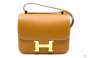 Hermes Kelly 28 Handbag CC37 Gold Epsom And Canvas GHW