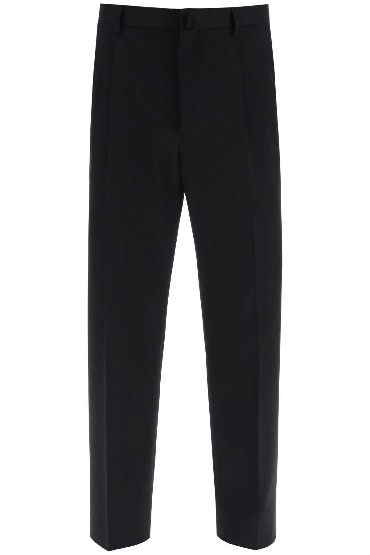 Black Wool Blend High Waisted Cigarette Trousers  Reinas Siempre