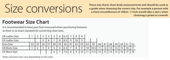 Size Charts – GS Workwear