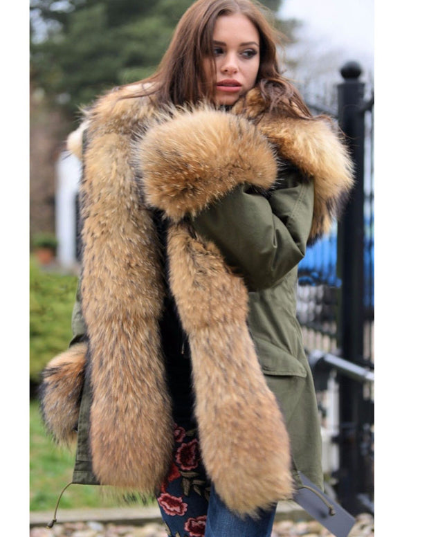 mountainviewsimmentals Thickened Warm Loose Camouflage Brown Faux Fur Casual Parka Fashion Women Hooded Long Winter Jacket Overcoat UK SIZE 8-20