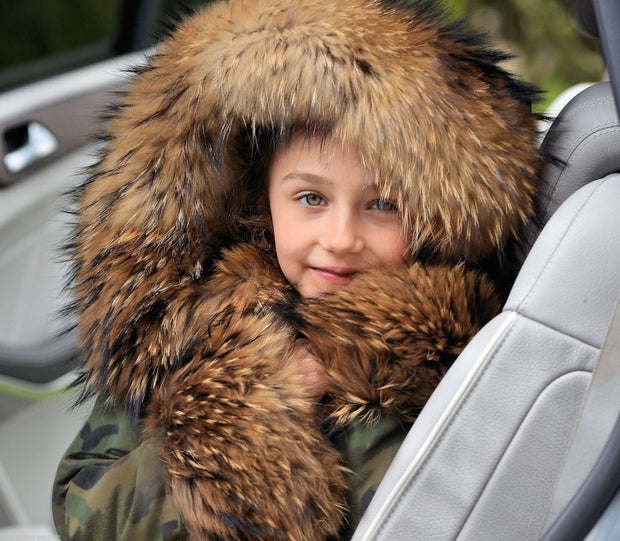 Fur Hooded Parka Children Thicken Warm Outwear Girls Clothing Kids Jackets