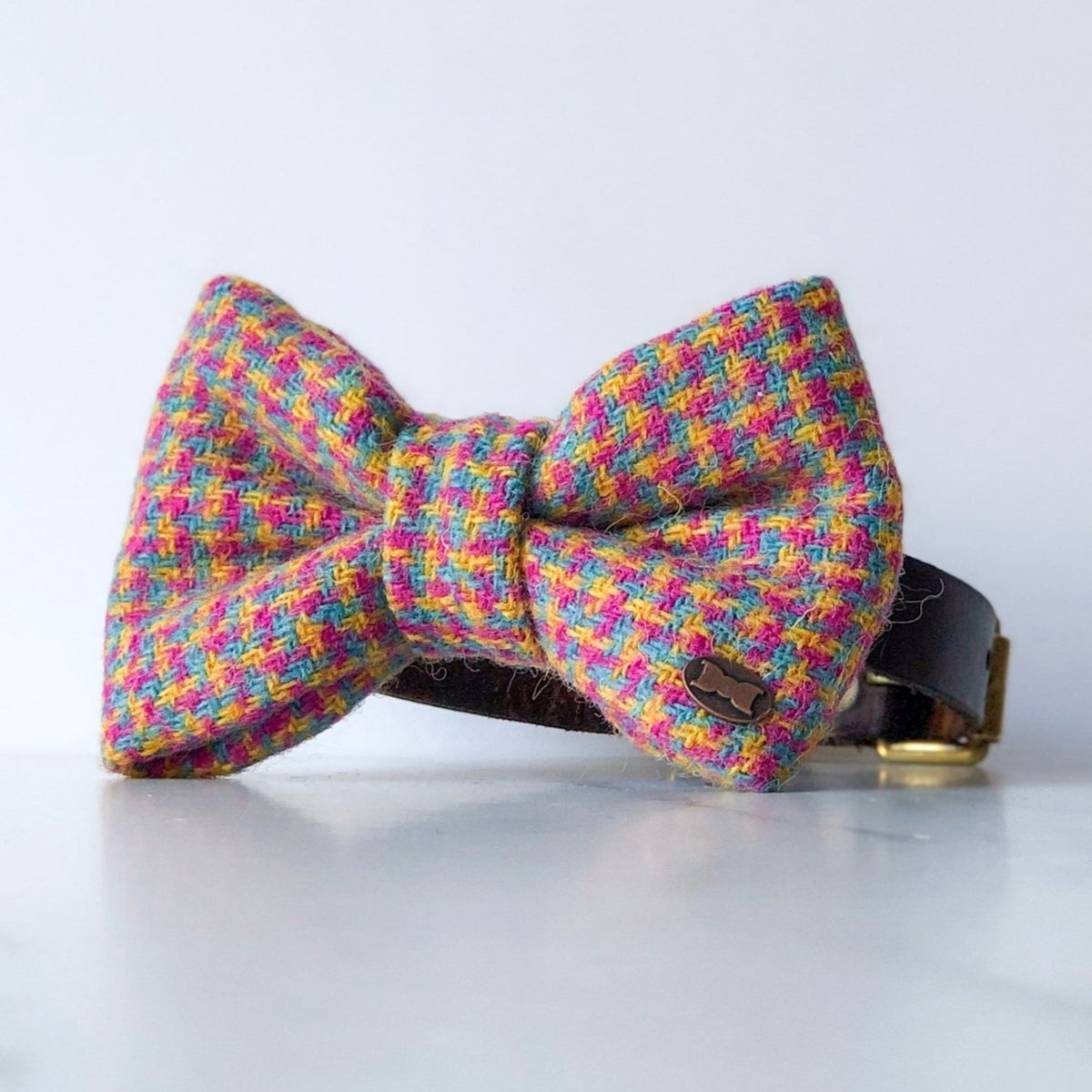 tweed dog bow tie