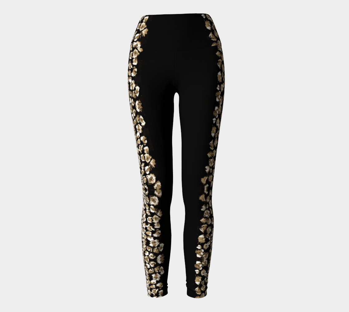 black leggings with leopard stripe