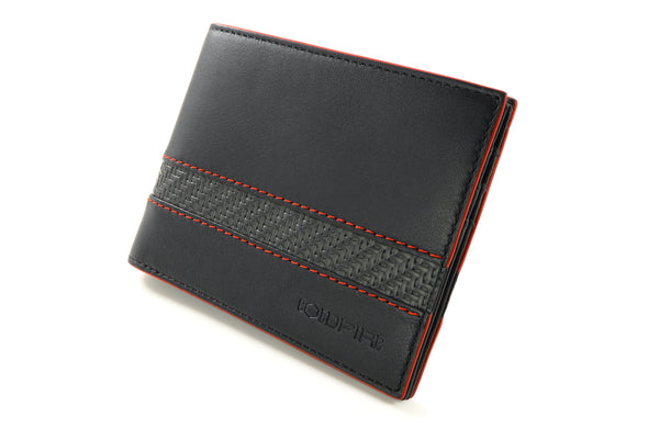 Rote Brieftasche schwarz RFID 