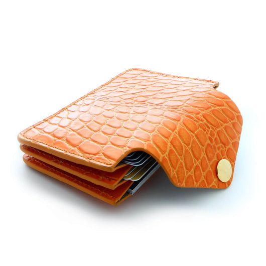 Women's Small Card Case Wallet with Flap. Mini Credit Card Holder. Soft Ash Rose Leather