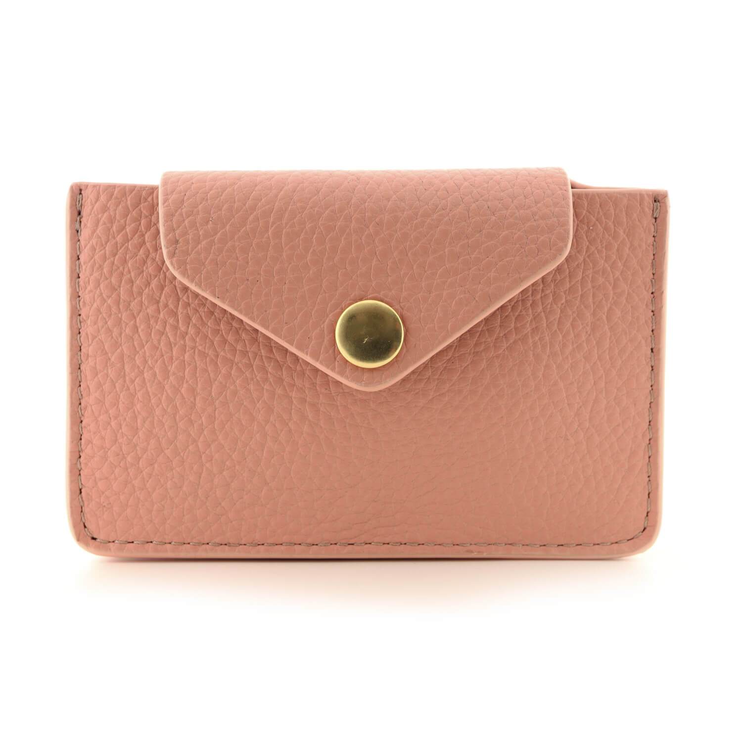 Women's Small Card Case Wallet with Flap. Mini Credit Card Holder. Soft Ash  Rose Leather