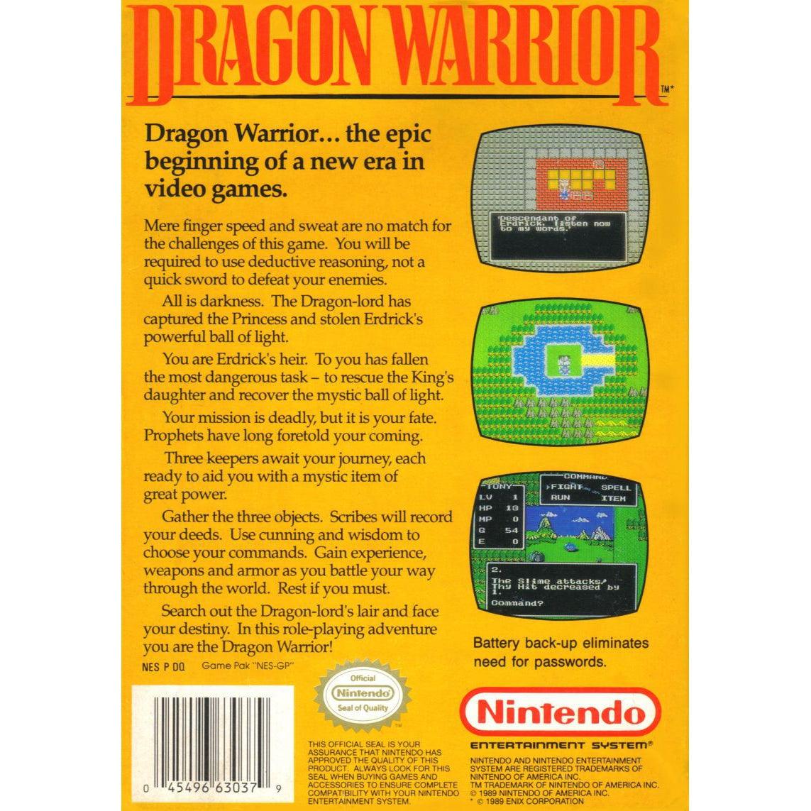 Dragon Warrior Authentic Nes Game Cartridge Your Gaming Shop