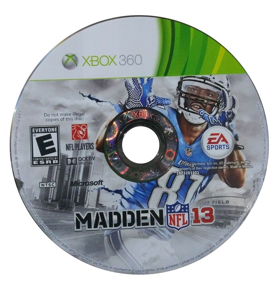 Madden NFL 13 (Microsoft Xbox 360, 2012) NICE with code