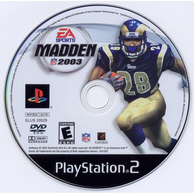 Playstation 2 EA Sports Madden NFL 2003 Video Game 