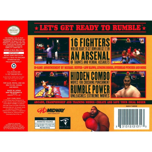 Ready 2 Rumble Boxing Authentic Nintendo 64 N64 Game Cartridge Your Gaming Shop