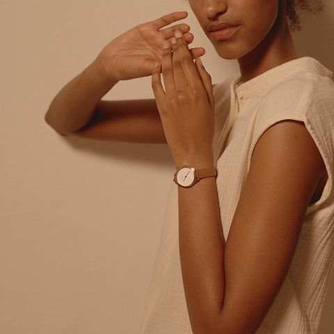minimalist watches women with smaller face mini lune by nacre watches
