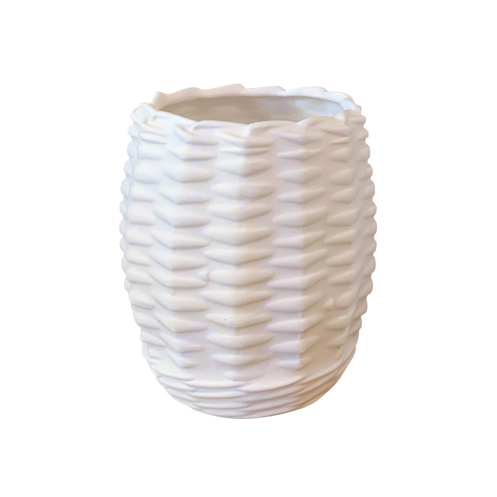 Image of Bisque Porcelain Trompe l'oeil Wicker Photophores