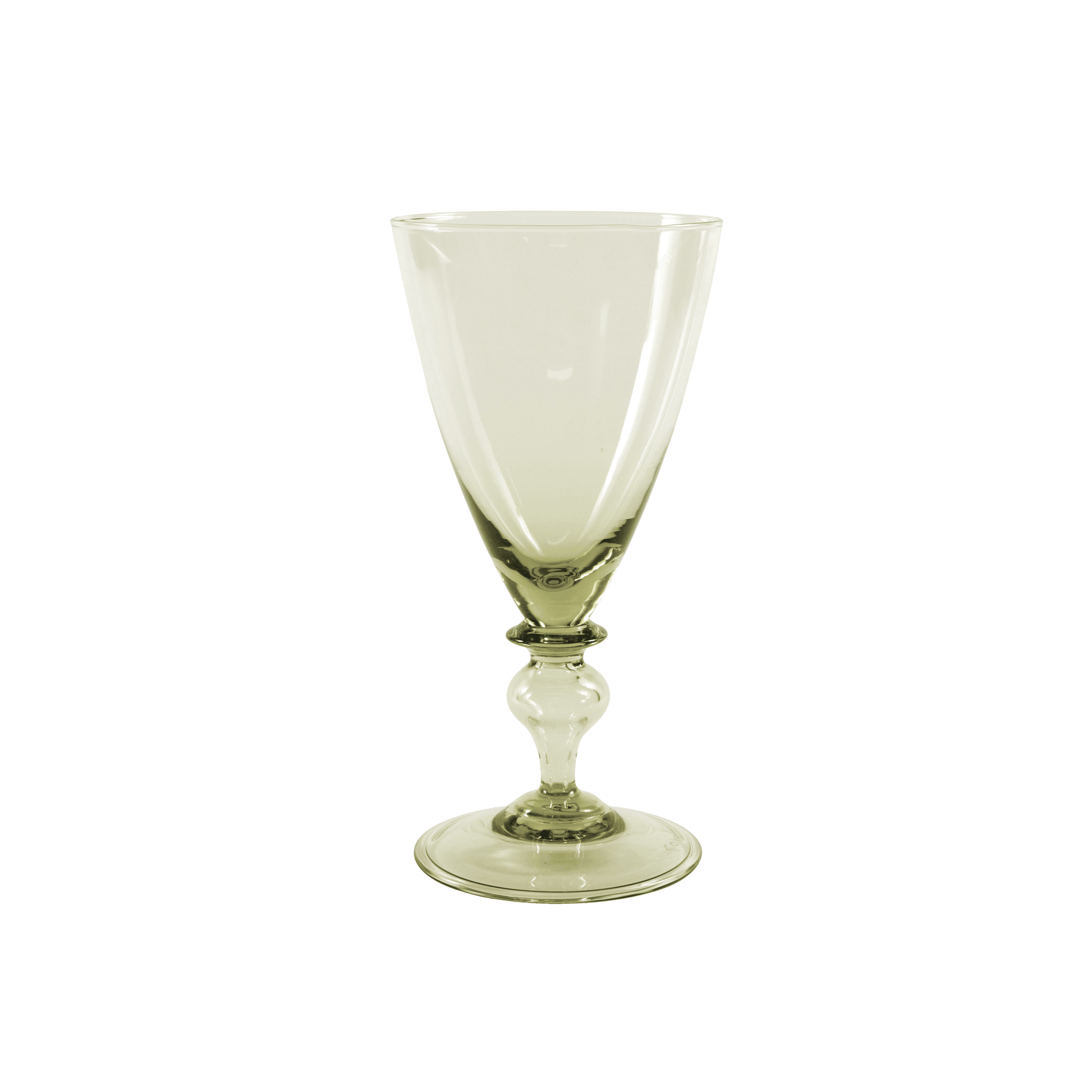 Image of Clear Green Wine Glass
