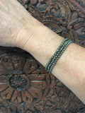 pyrite faceted crystal stretch bracelet