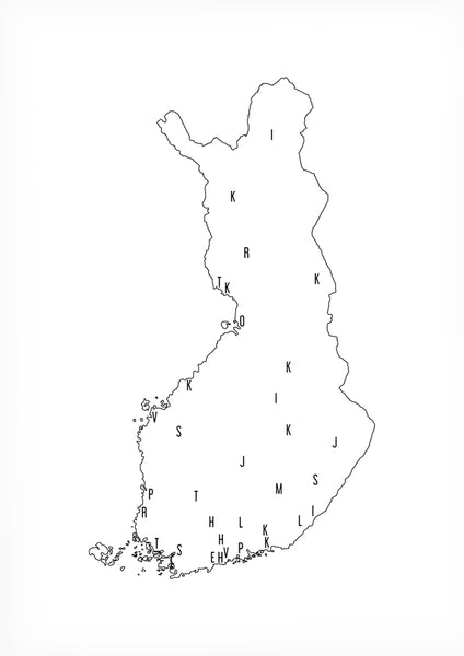 Juliste: Suomen kartta – Vede