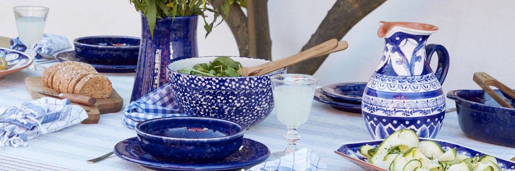 Assiette à dessert en grès bleu I Vaisselle du Portugal – Luisa Paixao