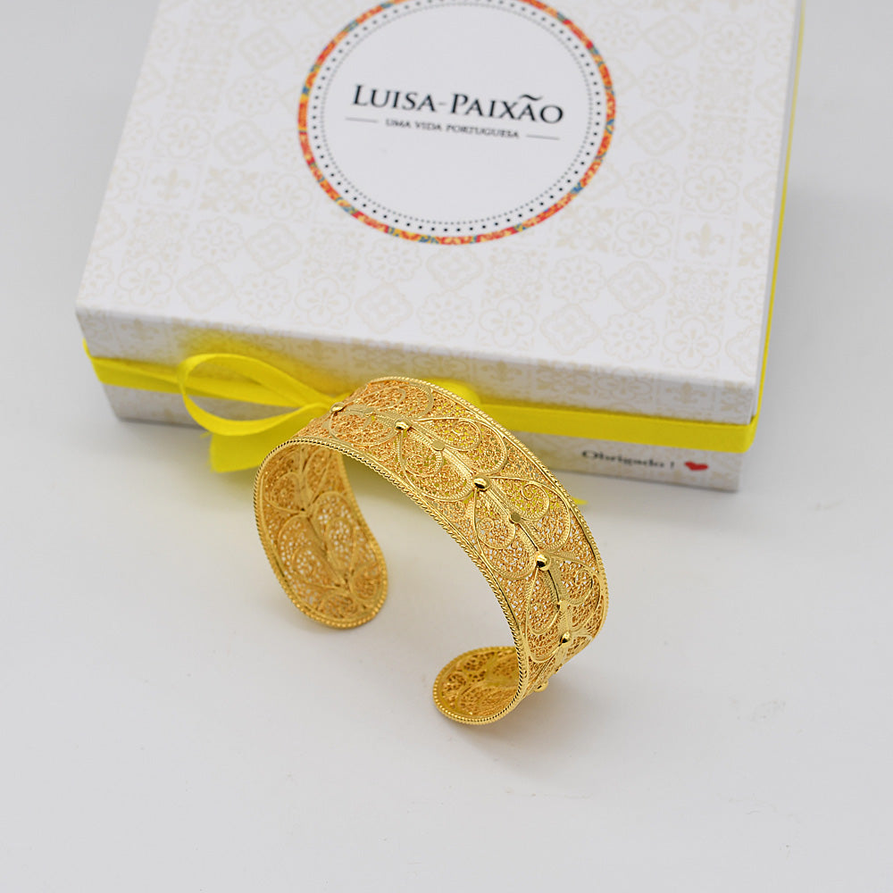Bracelet manchette en filigrane d'or - Collection Luisa Paixão