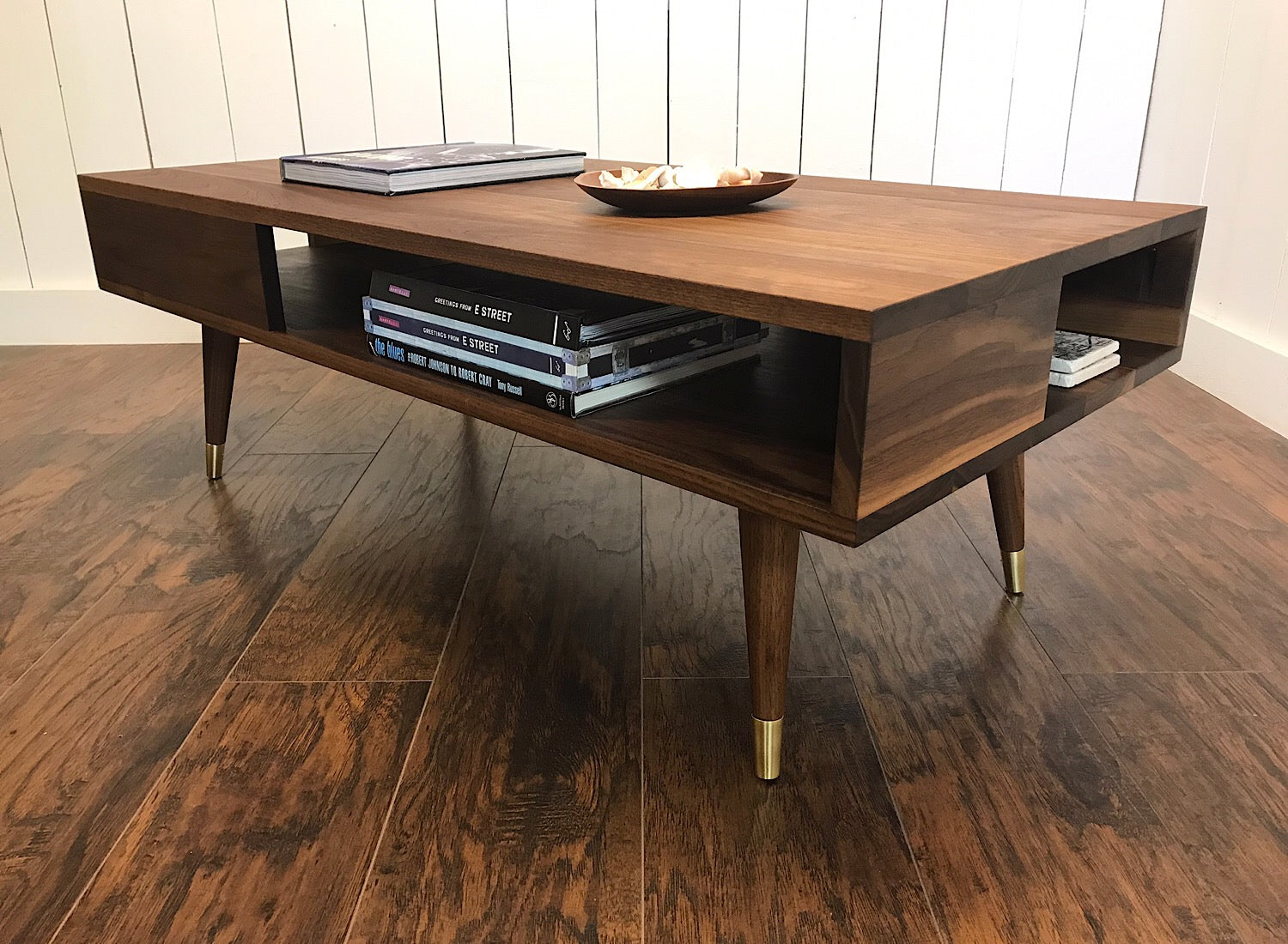 Thin Man Solid Walnut Coffee Table With Storage Scott Cassin Furniture