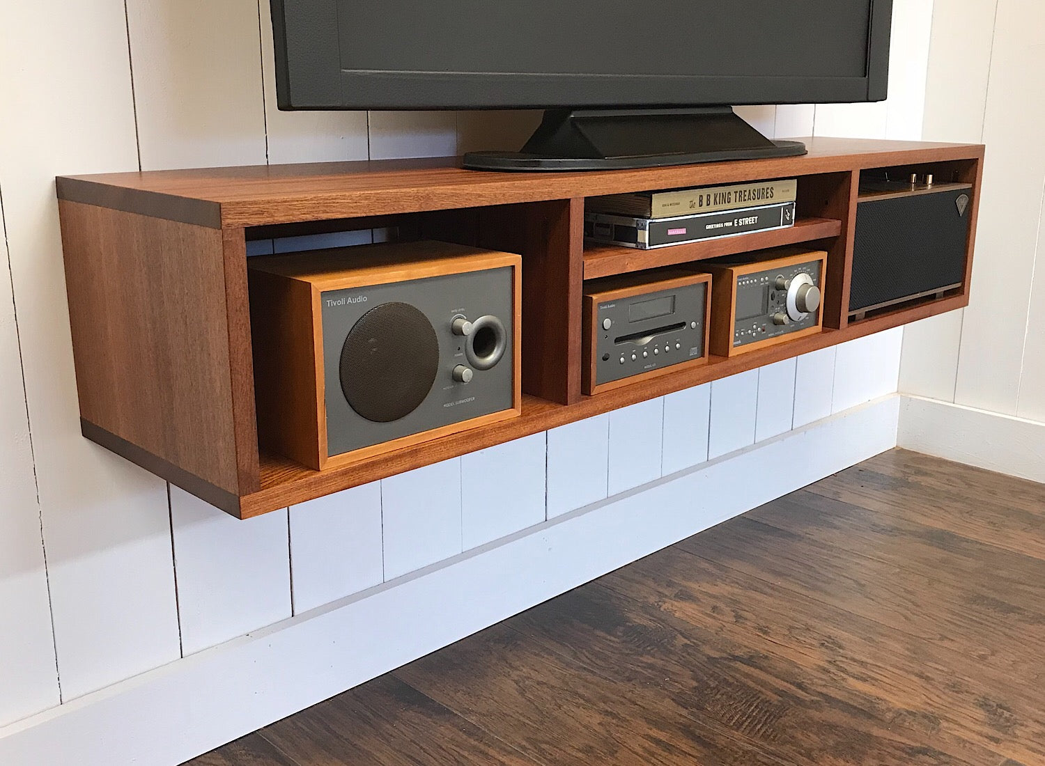 Solid Mahogany Floating Tv And Video Console Wall Mounted Media Cabin Scott Cassin Furniture