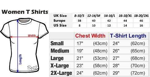 UK USA Europe Size Conversion for Women Clothing T Shirts