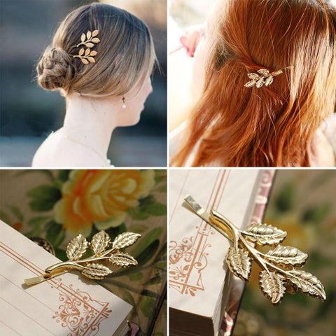 pince à cheveux, feuille or, chignon, coiffure, henné, henne, jolie plume (ou feuille) dans vos coiffures, barrette ou pince à cheveux argenté, doré, or, pour faire de jolis chignons, tresses, chevelures, pic à cheveux, accessoires coiffure, naturel, pagan, coiffer, bio, biologique, boutique, cosmétique