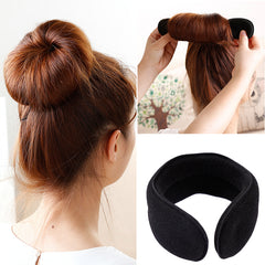 chignon réussi, coiffer, cheveux, bandeau de mousse, astucieux chignons "banane" que des "buns" ou "donuts". matière est toute douce, n'abîme pas vos longueurs, ni pointes, coiffure protectrices, accessoires coiffure, relever, déméler, pointes sèches, pic, barrette, pince, élastiques, queue de cheval, femme