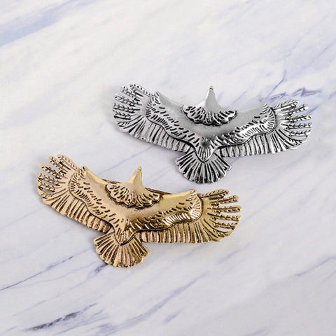 barrette cheveux viking celtique médiévale aigle oiseau nature jolie plume henne accessoires coiffures, barrette ou pince à cheveux argenté, doré, or, pour faire de jolis chignons, tresses, chevelures, pic à cheveux, accessoires coiffure, naturel, pagan, coiffer, bio, biologique, boutique, cosmétique