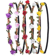 Très joli headband qui permettra d'ajouter une touche romantique à vos coiffures. Composé de petites fleurs en tissu, et tresse en suédine; partie en matière élastique, pour une meilleure tenue dans vos cheveux. Existe en plusieurs couleurs. romantique, coiffure, tresse, chignon, accessoire, cheveux, soin, capillaire