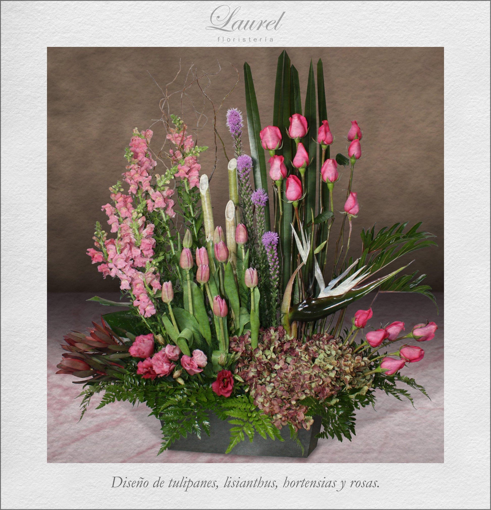 Arreglo Floral Tulipanes y Rosas | MAGNO – Laurel Floristería