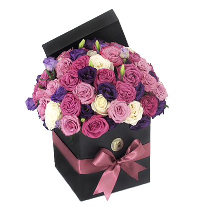 Sofisticada composición de rosas premium | NOCHE DE ROSAS – Laurel  Floristería