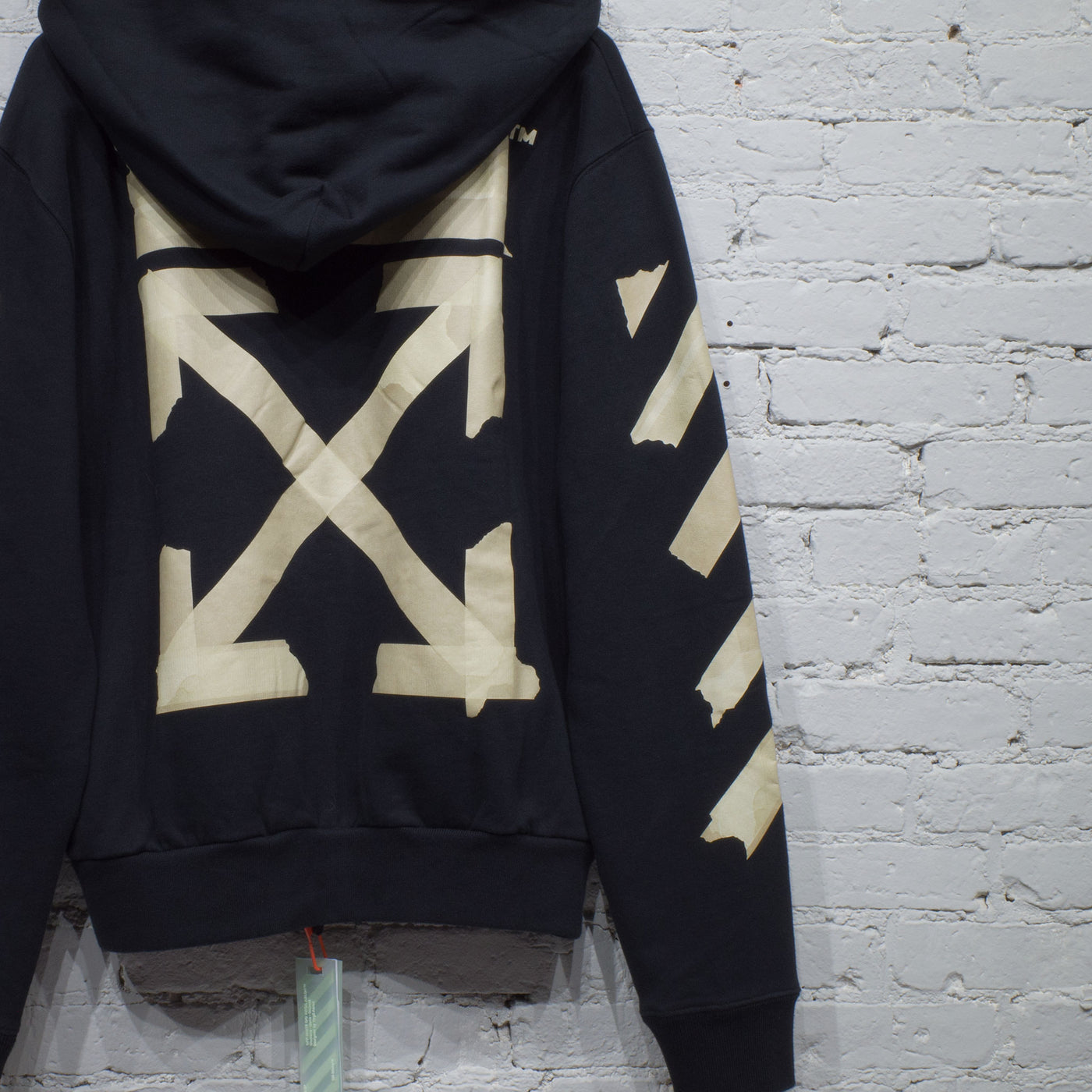 off white black zip up hoodie