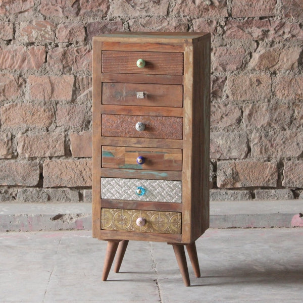 Shimla Eclectic Upcycled 6 Multi Drawer Storage Chest The Demoda