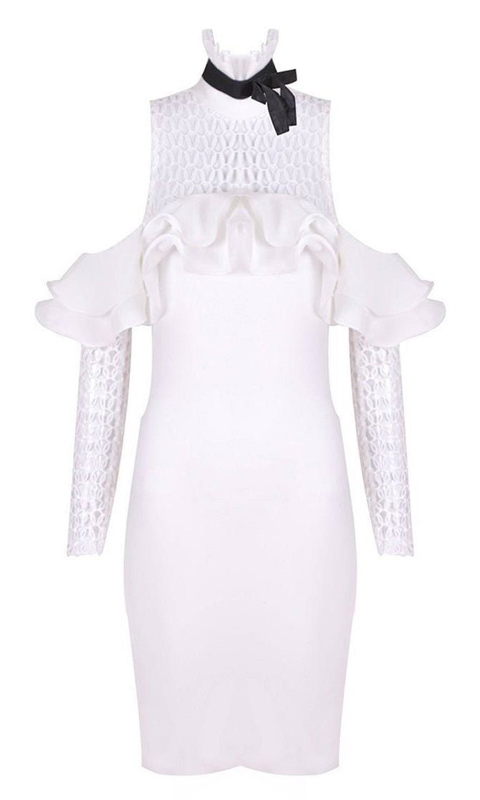 Sweet And Sour Sheer Fishnet Mesh Long Sleeve Off The Shoulder Ruffle ...