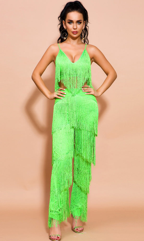 rihanna tassel jumpsuit