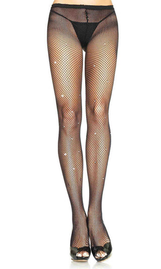 Fit The Bill Sheer Fishnet Mesh Cut Out Crotchless Tights