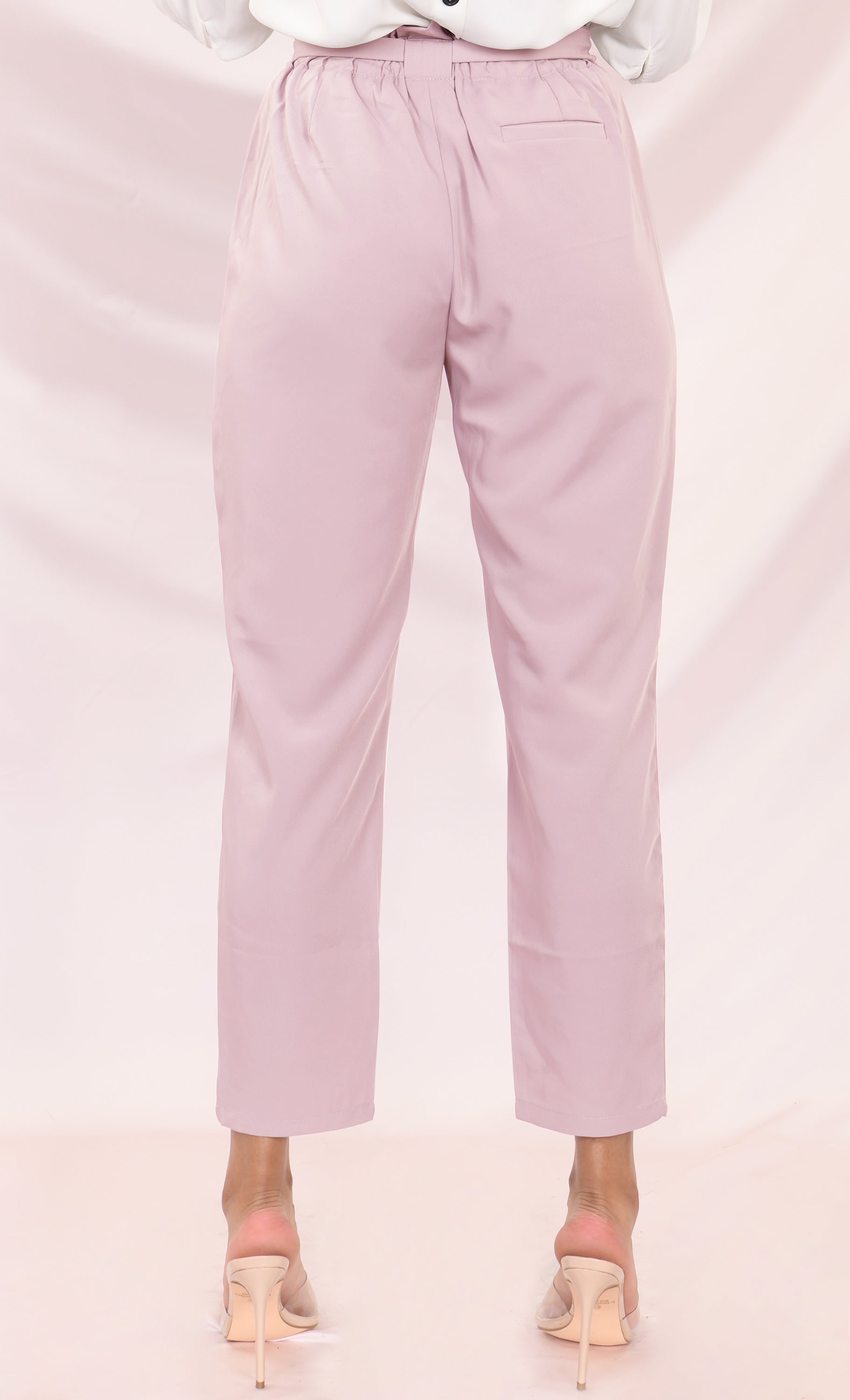 Urban Escape Baby Pink Tie Waist Loose Tapered Leg Pocket Trouser Pant ...
