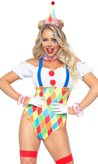 French Clown Sexy Costume for Adults, Black and White Bodysuit – Party  Expert