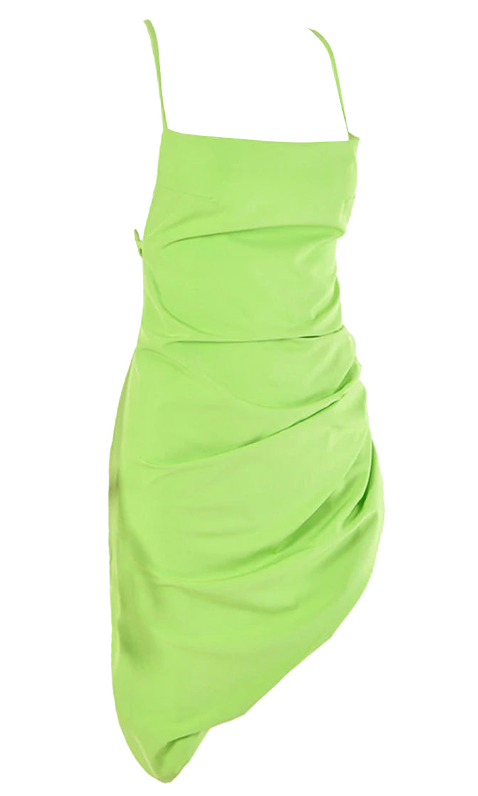 One More Second Light Green Sleeveless Spaghetti Strap Backless Square ...