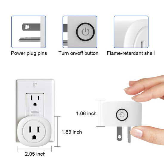 Kootion Smart Plug 2 Pack Wifi Enabled Mini Outlets Smart Socket