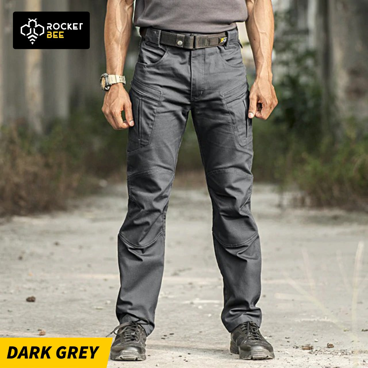 dark grey combat trousers