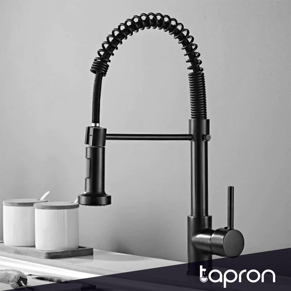 black kitchen taps