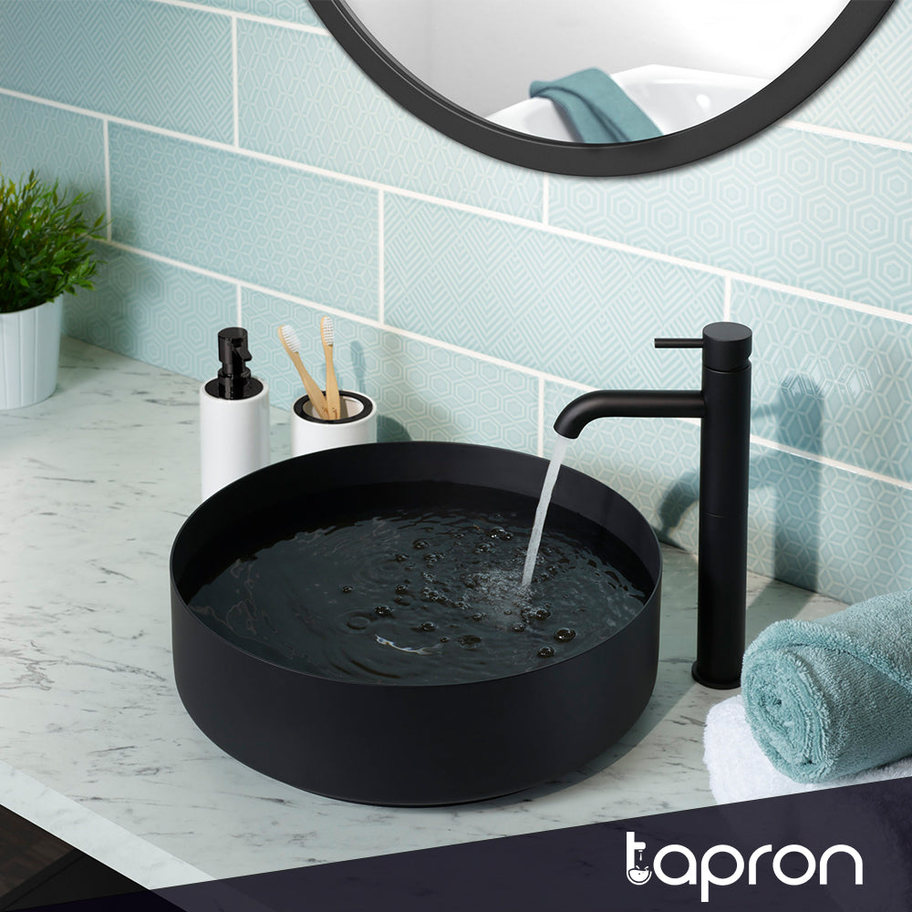 black basin tap