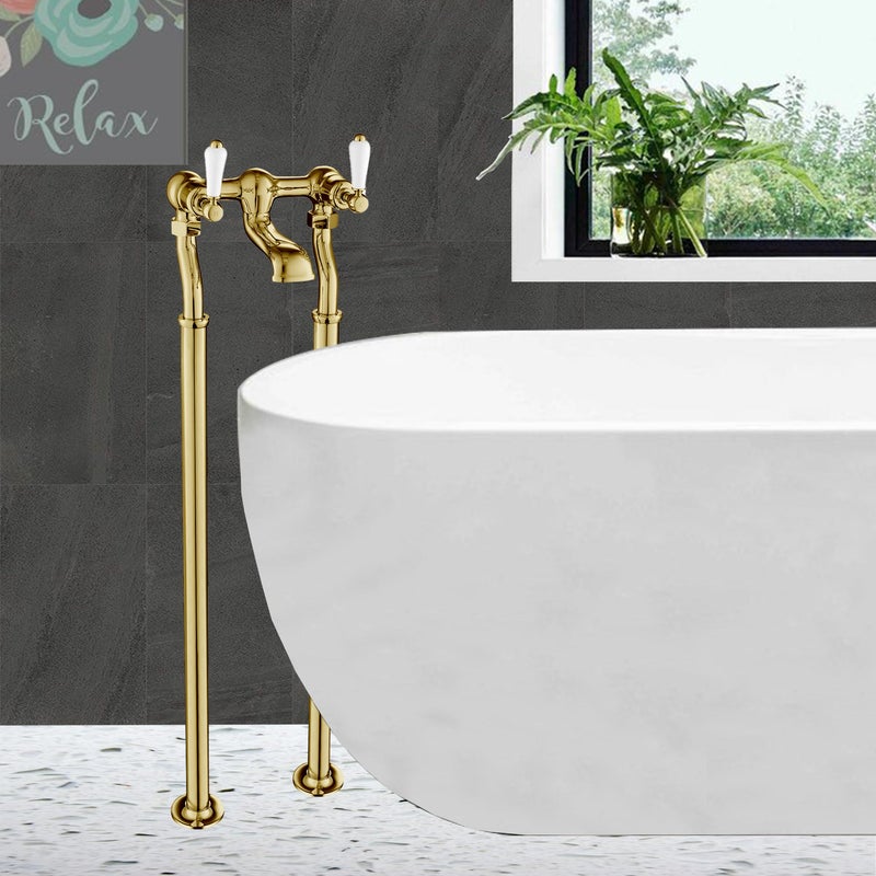 gold traditional bath tap