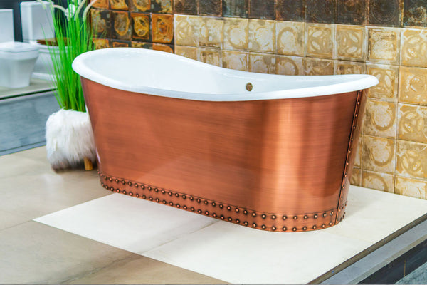 Copper freestanding bathtub