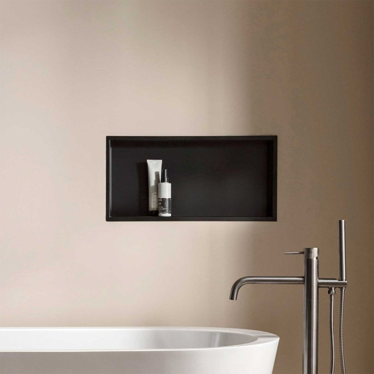 Matt Black Shower Niche - 600x300mm