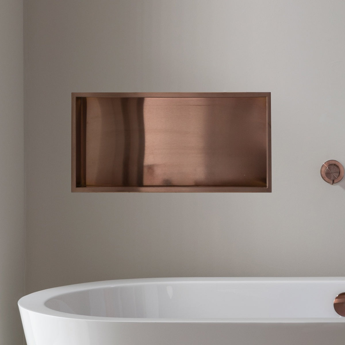 Rectangular Wall Shower Niche - Brushed Bronze